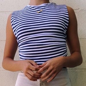 blue striped top - zara